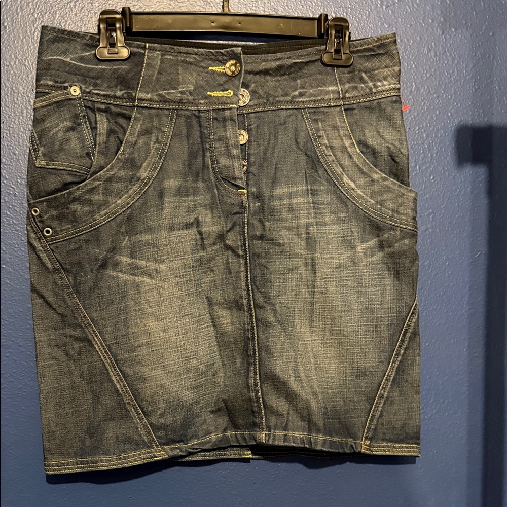 Fat Face Dark Denim Mini Skirt